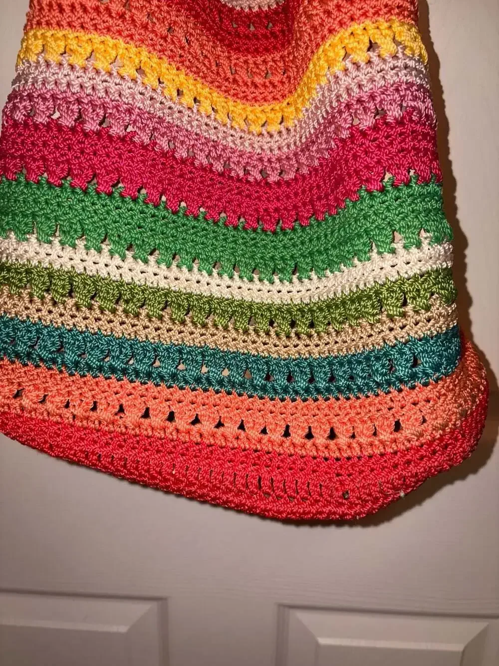 The Sak Originals Rainbow Striped Crochet Hobo Shoulder Bag